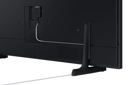 Televisore ad alta definizione Samsung TQ65LS03FAU 2025 vista posteriore con superficie nera testurizzata e gestione integrata dei cavi