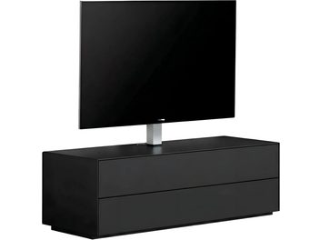 Sonorous Elements EX10-DD-BLK-BLK-2-A mattmust TV-alus, madal kahe sahtliga disain integreeritud TV-kinnitusega