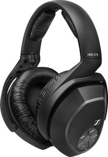 Cuffie audio circumaurali wireless Sennheiser HDR 175 nere, archetto imbottito, padiglioni auricolari larghi girevoli, comandi laterali