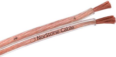 Norstone Cable CL600 højttalerkabel, to parallelle fladtrykte kobberlederere, gennemsigtig kappe