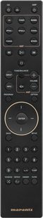 Μαύρο τηλεχειριστήριο Marantz CD60 με κουμπιά και ροδέλα πλοήγησης για έλεγχο συσκευής αναπαραγωγής CD, μπροστινή όψη