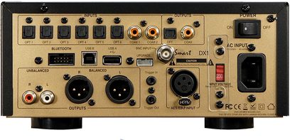 Lyd DAC-konverter Advance Paris DX1 sort, frontpanel, frontvisning, lydstik, knapper, LED-indikatorer