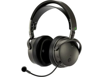 Cuffie wireless Audeze Maxwell Xbox nere, padiglioni circolari in pelle, archetto regolabile, microfono, profilo sinistro