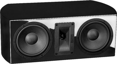 Davis Acoustics Stentaure C sort højttaler, lakeret sort, frontvisning, 2 runde højttalere i et rektangulært sort kabinet