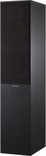 Sloupová reprosoustava Bowers & Wilkins CM7 v černé barvě, pohled zepředu, ve svislé poloze