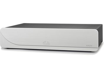 Amplificador de potencia alta fidelidad Atoll Electronique AM200 Evolution plateado, vista frontal, carcasa rectangular, superficie lisa