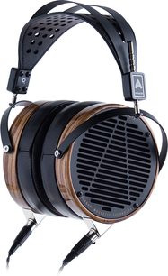 Casque audio Audeze LCD-3 zebrano ouvert, circum-aural, noir et bois zébrano, grilles perforées, arceau rembourré, câble détachable