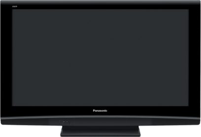 Panasonic TH-46PZH8FV fladskærms-TV, rektangulær sort skærm slukket, set forfra