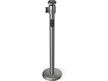Støtte for Hisense CM8Q videoprosjektor, grå metall, rund base, sylindrisk skaft, justerbart hode med skrue og hjul