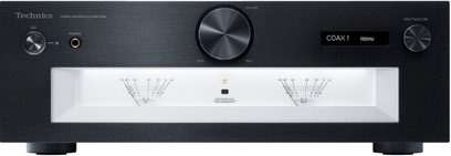Tehnični stereo hi-fi ojačevalnik SU-G700M2E-K črne barve, s sprednjim delom iz krtačenega aluminija, gumbi, prikazovalnikom in vumetre