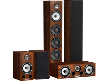 Pack colunas de som Triangle Australe EZ + Voce EZ + Comète EZ acabamento teca, conjunto hi-fi 5.0