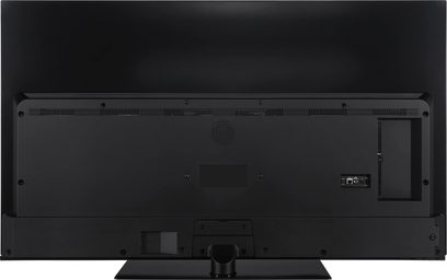 Téléviseur Panasonic TX-65MZ800E, vue arrière, connectique et haut-parleurs visibles, finition noire mate