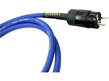 Cabo de alimentação elétrica Cardas Clear Power azul com revestimento espesso e ficha elétrica preta de dois pinos