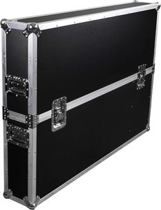 Flight-case pentru ecran Power Acoustics Flight écran 65 SR negru, cu ranforsări argintii, mânere și închizători