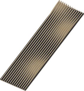 Akustisk absorber Artnovion Avalon K Broad - VI med parallelle lameller beige og sort, perspektivvisning