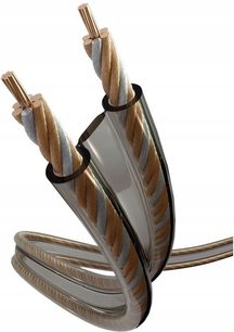 Real Cable BM 400T transparentes Lautsprecherkabel, verdrillte OFC-Kupferleiter, vergoldete Bananenstecker