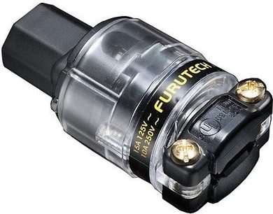 Síťový napájecí kabel Furutech FI-11CU IEC, konektory pozlacené, průhledné tělo umožňující vidět vnitřní vodiče