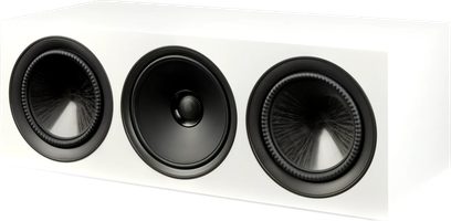 Centrale luidspreker Paradigm Premier 520LCR v2 satijnwit, witte voorkant met drie zwarte luidsprekers gezien van voren