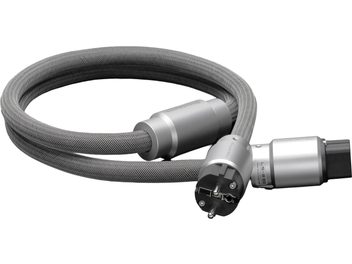 Cable de alimentación de red GigaWatt LS-2 EVO 1,5 m gris con funda trenzada, conectores Schuko e IEC metálicos