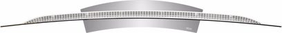LG 55EG960V buet TV set forfra, slukket skærm, slankt sølvfarvet ramme, buet midterstillet fod