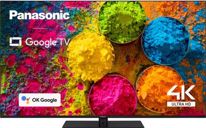 Panasonic TX-65MX700E 65" 4K Ultra HD-fladskærm viser et farverigt billede af Holi-pulvere