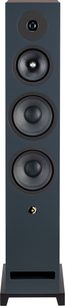 Diffusore da pavimento Davis Acoustics Krypton 9 Classik (noce), vista frontale, 1 tweeter circolare, 1 midrange testurizzato, 2 woofer, 1 condotto bass reflex rettangolare