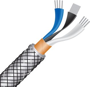 Digitalt AES/EBU-lydkabel Platinum Starlight 10 1m med sort flettet kappe, blå, sorte og hvide ledere samt orange isolering