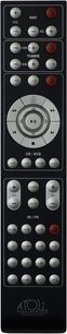 Atoll Electronique DAC300 sølv audio DAC-konverter, frontvisning af fjernbetjening med knapper og drejeknap