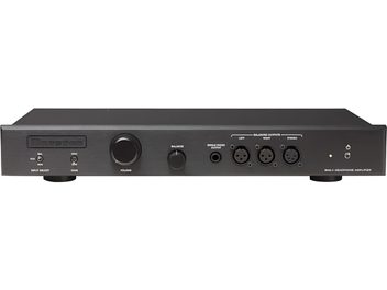 Preamplificatore per cuffie hi-fi Bryston BHA-1 nero con pulsanti, prese XLR, jack e indicatore luminoso verde