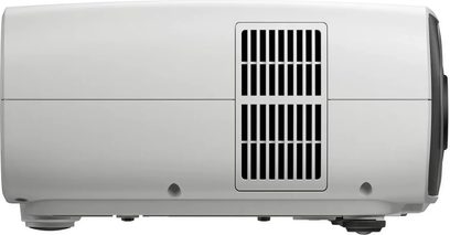White Epson EH-LS7000 projector, underside view with central ventilation grille and adjustable feet
