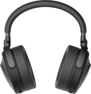 Yamaha YH-E700A sort omkringliggende hovedtelefoner, oval hovedbøjle og ørekopper i mat sort plastik, ørepuder i sort kunstlæder