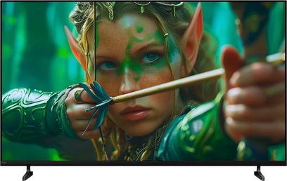 Sony BRAVIA 2 II K50S2-tv med tynd sort ramme, set forfra med en bueskydende elver i nærbillede på skærmen