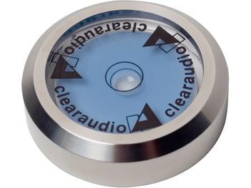 Clearaudio Level Gauge Silver, brushed metal housing, graduated blue dial, central bubble level