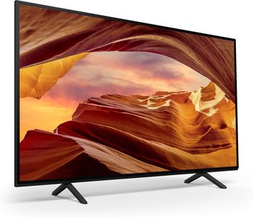 Sony KD65X75WL lameekraaniga must teler, kolmeveerandvaade, topeltalus, kuvatud värvilise kanjoni pilt