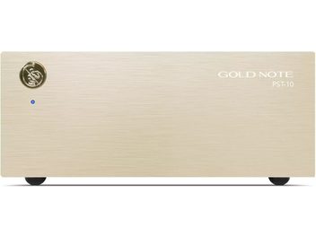 Отделно Hi-Fi захранване Gold Note PST-10 с алуминиева или четкана предна фасада, с медальон с лого и син светодиоден индикатор