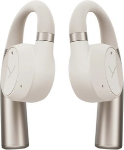 Beyerdynamic VERIO 200 beežid kõrvasisesed kõrvaklapid, eestvaade, kaks kõrvaklappi ümarate kontuuride ja metallist otsikutega