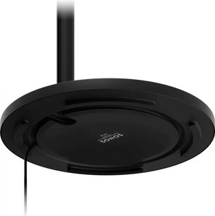 Piedistallo per diffusore Sonos per One, One SL e Play:1 nero, vista dall'alto, forma circolare, superficie nera opaca, logo Sonos al centro