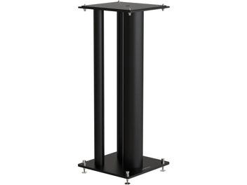 Piedistallo per diffusore Norstone Design Stylum Max nero satinato, struttura metallica rettangolare verticale su 4 piedini argentati