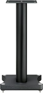 Yamaha SPS-3000, sort metalhøjttalerstativ, cylindrisk søjle, perforeret topplade, base med spikes, frontvisning