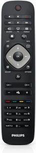 Sort Philips 46PFL5537H fjernbetjening med multifarvede knapper til at styre en high definition-tv