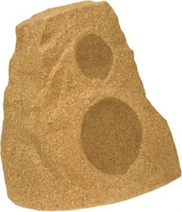 Зовнішня акустична система Klipsch AWR-650-SM Sandstone, форма скелі, пісочний колір, дві круглі решітки темно-коричневого кольору