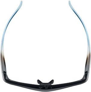 Gafas 3D recargables Panasonic TY-EW3D3ME, vista frontal, montura negra y azul, lentes transparentes, puente nasal negro