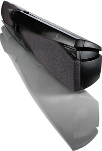 JBL SB 300 sort soundbar, set fra venstre side, aflang rektangulær form, sort gitter på forsiden