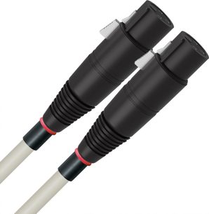 Analogt XLR-lydkabel Wireworld Solstice 10 XLR 1,5m, sorte cylindriske stik med røde ringe, klart kabel