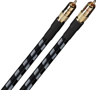 To Real Cable Chenonceau 1m sorte RCA-kabler med forgyldte RCA-stik, set forfra, side om side