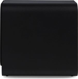 Reproduktorová knihovna Q Acoustics 3030i černá, pohled zepředu, krychlový tvar, matná černá jednotná úprava, bez mřížky