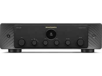Amplificator hi-fi stereo integrat Marantz Model 30 negru, față frontală cu butoane, rotițe și afișaj CD -30 dB, vedere frontală