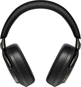 Bowers & Wilkins Px8 S2-hovedtelefoner i sort, frontvisning, metal og plast, polstret hovedbøjle med læderlook, knapper på ørekoppen