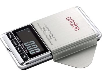 Ortofon DS-3 precision scale, chrome housing, transparent lid, digital display, 3 buttons