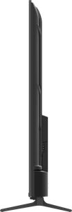 Televisor Panasonic TN-55W90C preto visto de perfil, com suporte em V e ligações visíveis na parte traseira